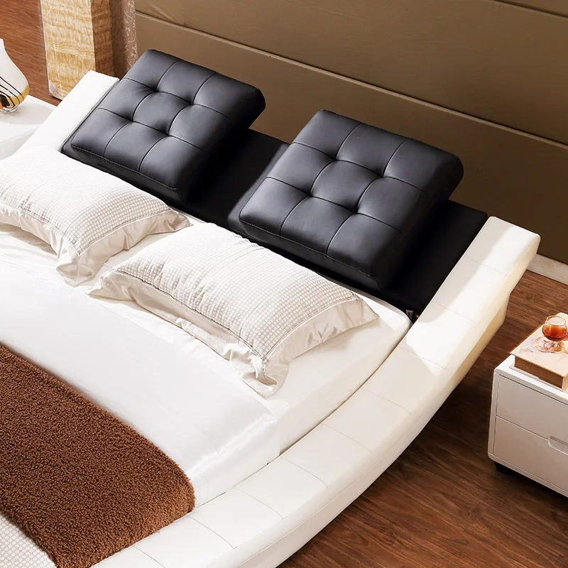 2020 современный дизайн мягкая кожаная кровать 150 или 180 на выбор|bed design|bed modernbed modern