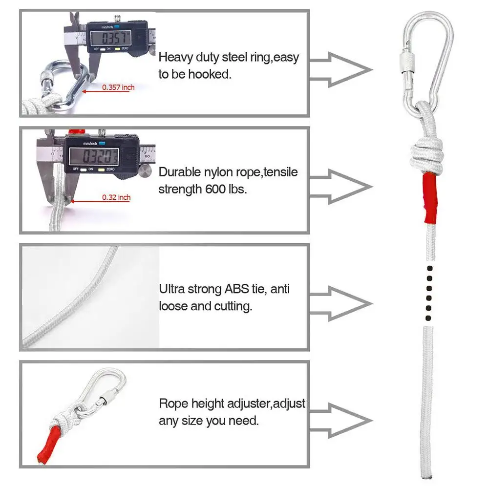 Проволочный сердечник аварийный спасательный канат с карабином магнит рыболовная веревка длина 20 метров диаметр 8 мм нейлоновая спасательная Веревка безопасности