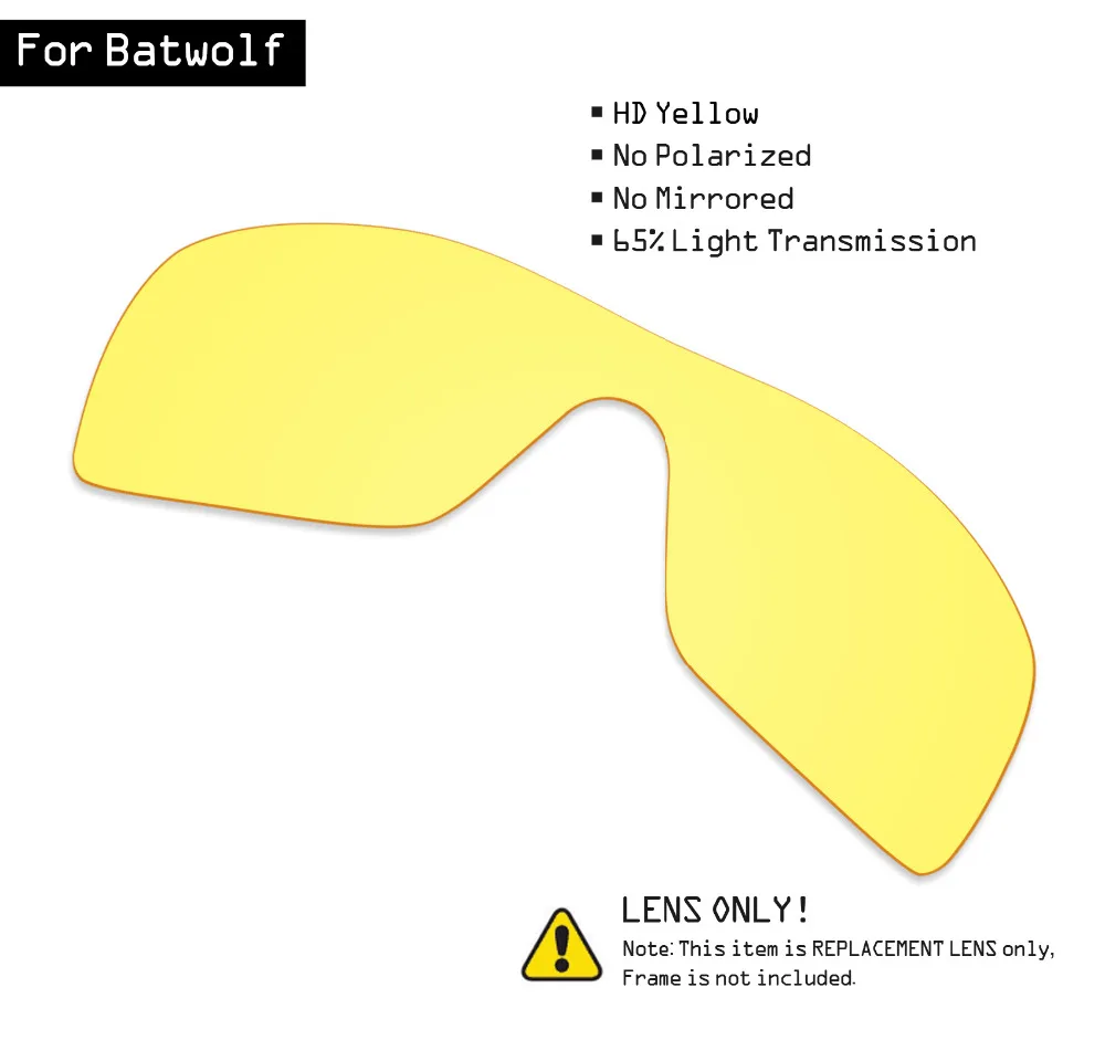 Сменные линзы для солнцезащитных очков SmartVLT Oakley Batwolf HD желтый|Очки аксессуары| |