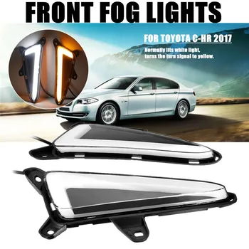 

2 x Front Fog Lights Fit for Toyota C-HR 2017 White Light Turn Signal to Yellow PVC 12V 2W LED White/Yellow Luminous Flux 800