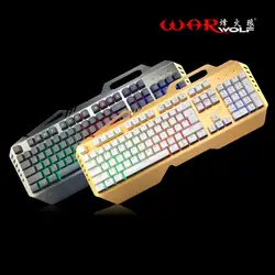 Проводная Механическая клавиатура 104 игровых клавиш для компьютерных игр Механическая Feel с 7 Красочные Радуга Подсветка