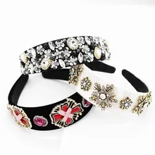 Новые барокко мелкие частицы цветные стразы геометрический обруч на голову со снежинками Танцевальная вечеринка Коктейльная индивидуальная повязка на голову 970