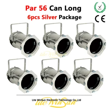 

Litewinsune 6pcs Package PAR 56 Long Nose Silver 300w Lighting Par Can Theatre Stage Light