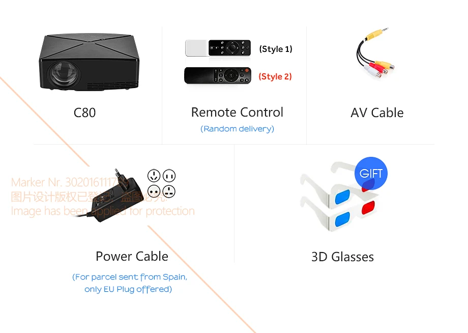 AUN Proyector C80 UP, разрешение 1280x720, 2200 люмен с Android wifi HD мультимедийный проектор для домашнего кинотеатра, дополнительный мини-проектор C80