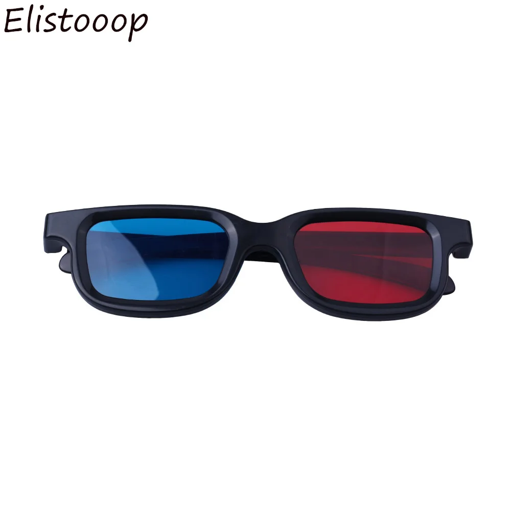 Универсальные 3d очки Elistooop в черной оправе красные синие голубые анаглифы 0 2 мм
