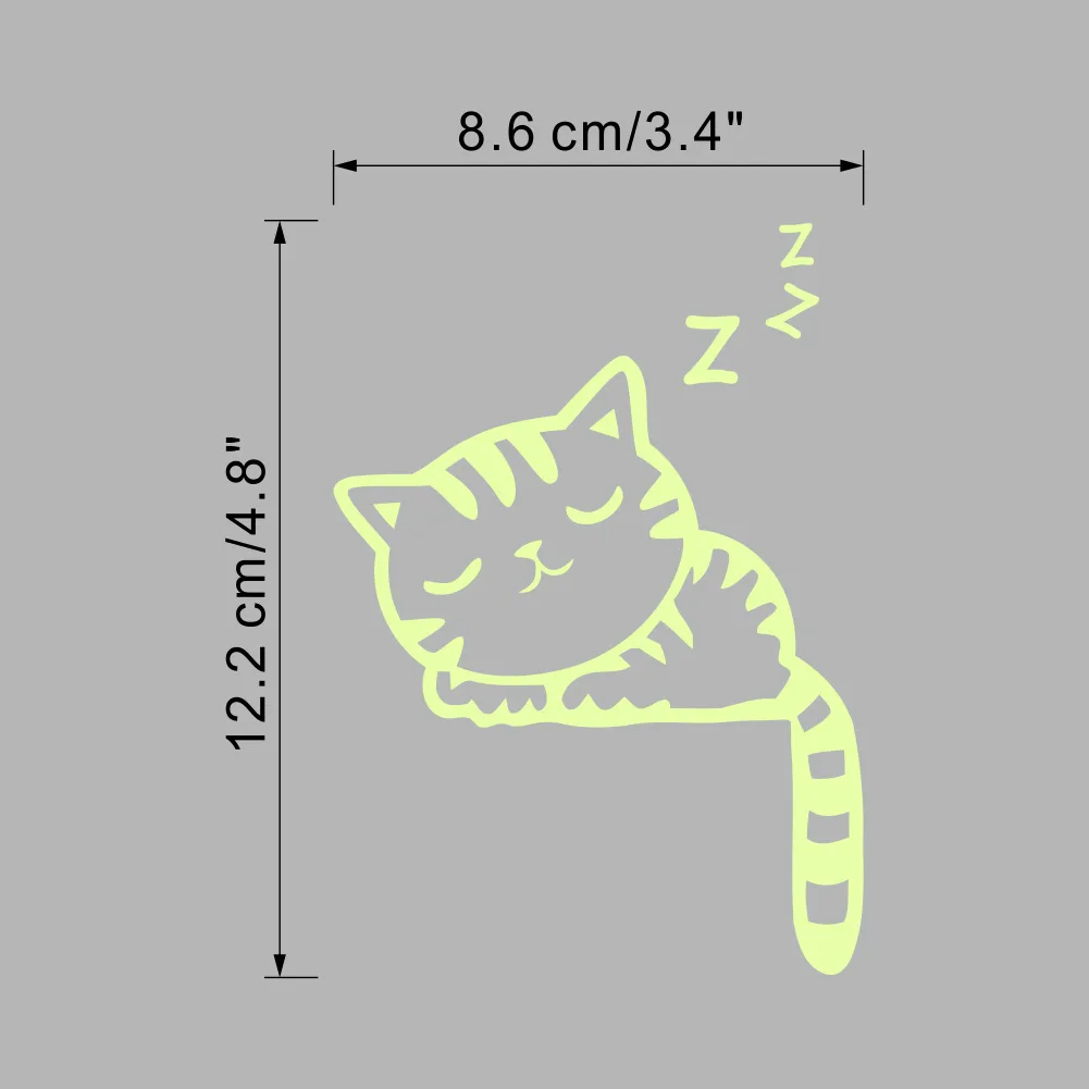 Мультфильм светящиеся Стикеры для выключателей светятся в темноте стены стикеры s домашний декор Детская комната украшения наклейка кошка