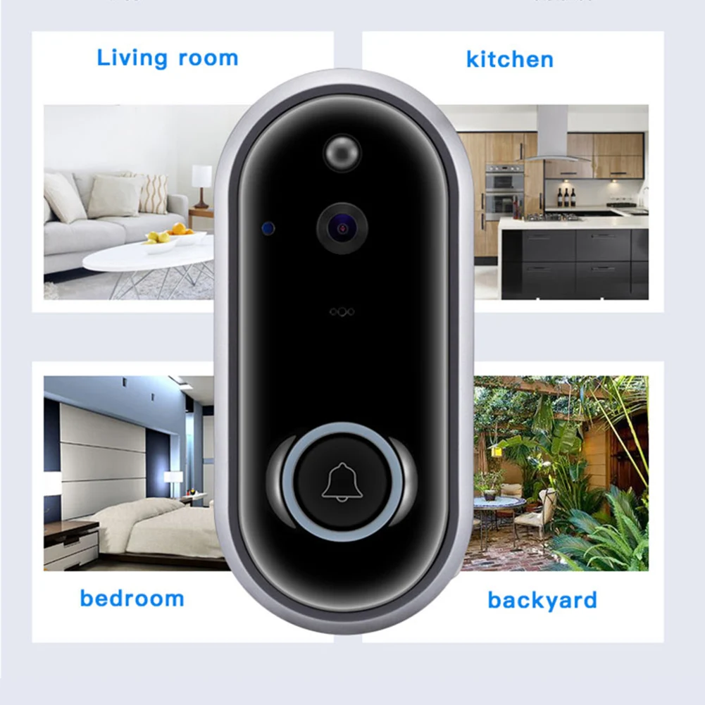 Видео дверной звонок, беспроводной видеодомофон 720 P Hd видеокамера с Wi-Fi, в режиме реального времени двухсторонний разговор и видео, ночное