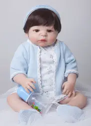 55 см полный средства ухода за кожей силиконовые Reborn Baby Doll игрушечные лошадки 22 "реалистичные винил новорожденный мальчик подарок на день