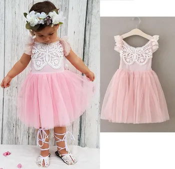 

5pcs/lot Baby girls dress kids children clothing pink Lace sleeveless princess girl dresses 1-5T sylvia 563903598459