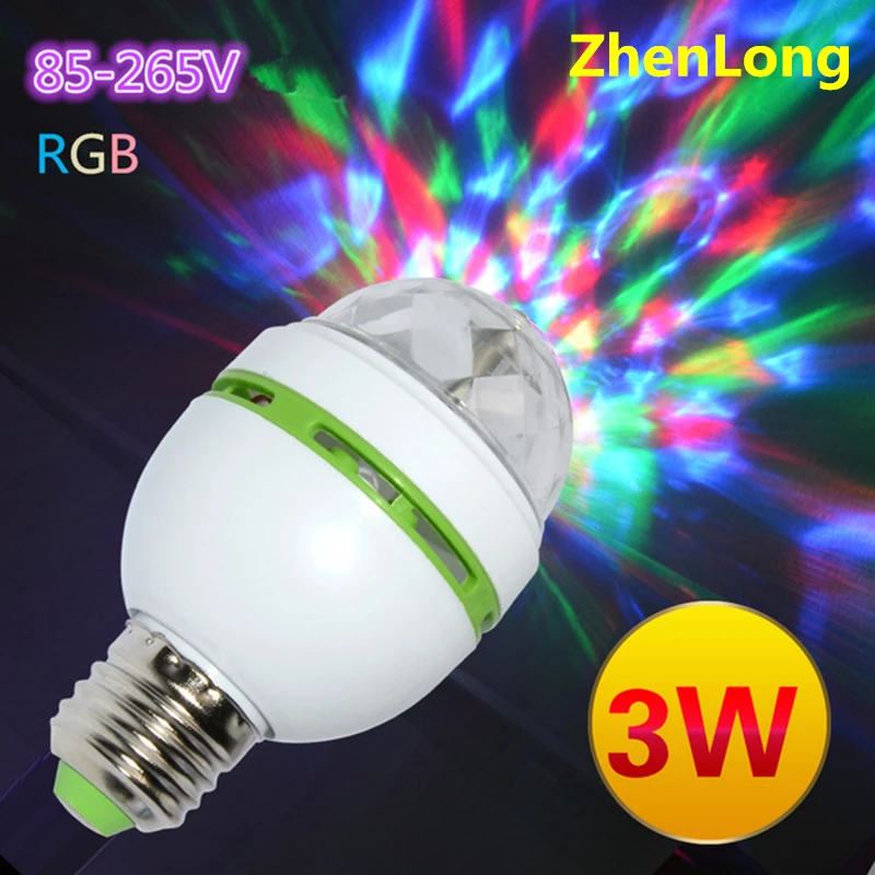Goede E27 3 w AC90 260V Kleurrijke Auto Rotating RGB LED Lamp Stage Light Disco DJ Party Lamp Holiday Lamp voor Bar KTV Verlichting