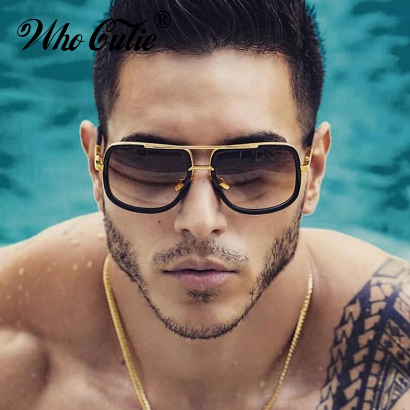 

Big Square Sunglasses Men Brand Design Luxury High Quality Vintage Gold Frame Male Sun Glasses Driving Oversized Sunglasses OM42