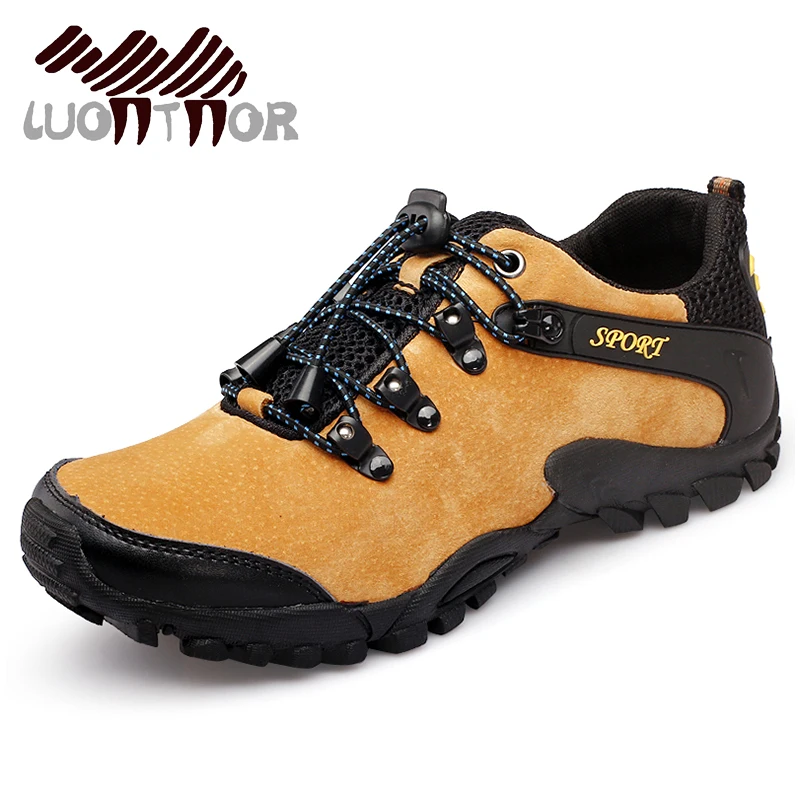 

LUONTNOR Real Leather Men Hiking Shoes Outdoor Trail Climbing Shoes Camping Wearable Antiskid Trekking Shoes Man High Quality