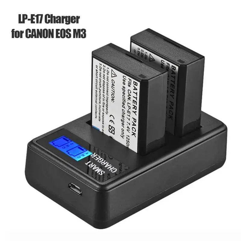 LP-E17 ЖК-дисплей Дисплей Dual USB Камера Батарея Зарядное устройство адаптер для Canon EOS M3 M5/EOS 750D 760D/EOS