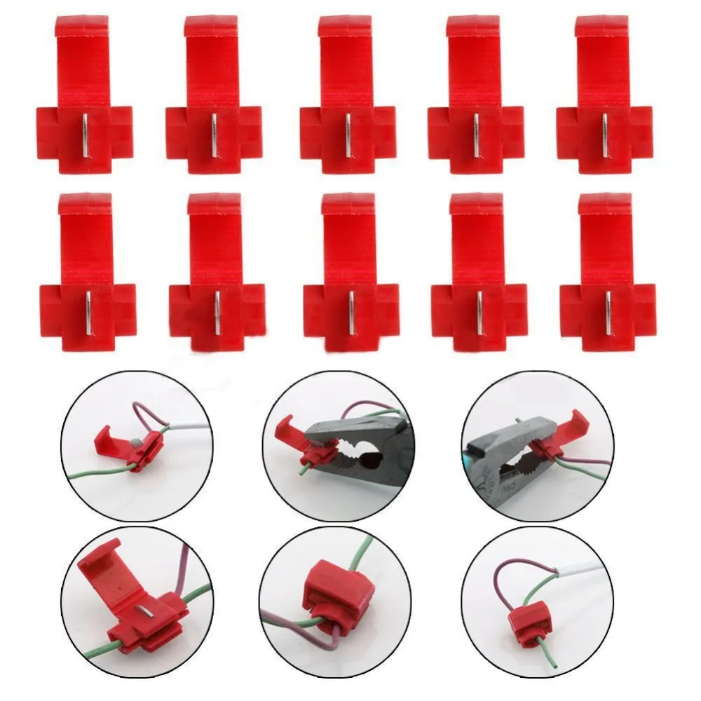 

50Pcs Red Electrical Cable Connectors Fast Quick Splice Lock Wire Terminals Crimp