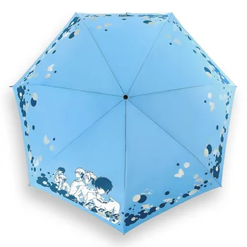 

High Speed! Free! Portable Rain Umbrellas Tachibana Makoto Nanase Haruka Safety Reflective Light Pencil Umbrella Paraguas Gift