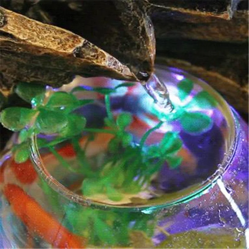 Resin Water Fountains Feng Shui Wheel Fish Tank LED Light Ball Home Office Tabletop Water Fountain Figurines Decoration