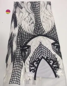 

Tulle Lace Fabric S-657 High Quality sequins Lace Fabric Beautiful Nigerian Lace Fabric For Wedding dress
