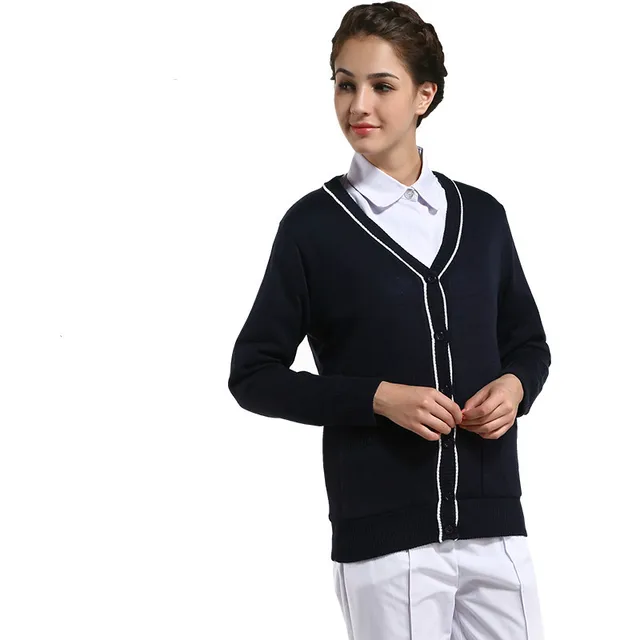 Buy Nurse Uniforms Sweater Cardigan Coat Long Sleeve