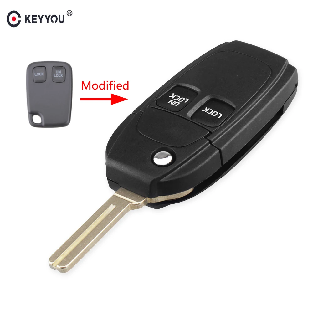 Брелок KEYYOU 2 кнопки модифицированный дистанционный откидной складной без ключа