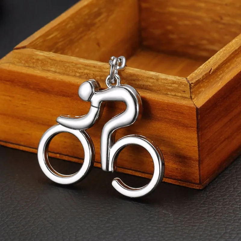 Silver Metal Bicycle Bike Cycling Riding Keychain Keyring Keyfob Key Chain Ringin Key Rings