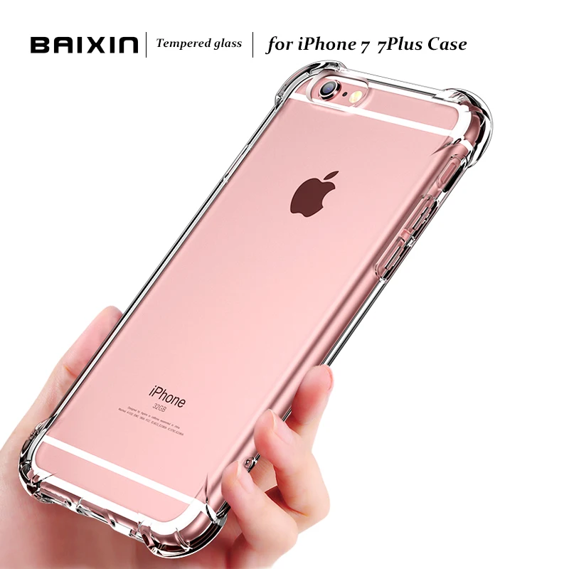 

Baixin For iPhone 7 Phone Cases Transparent For Apple iPhone 7Plus TPU Protective Shell Case Shockproof Cover