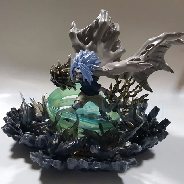 naruto action figure uchiha sasuke amaterasu fire effect diy led