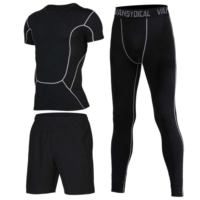 

Men's Running Suit Compression GYM Tights Set Dry Fit Sport Clothes Training Suit Workout Jogging Sports Fitness Suit for Men