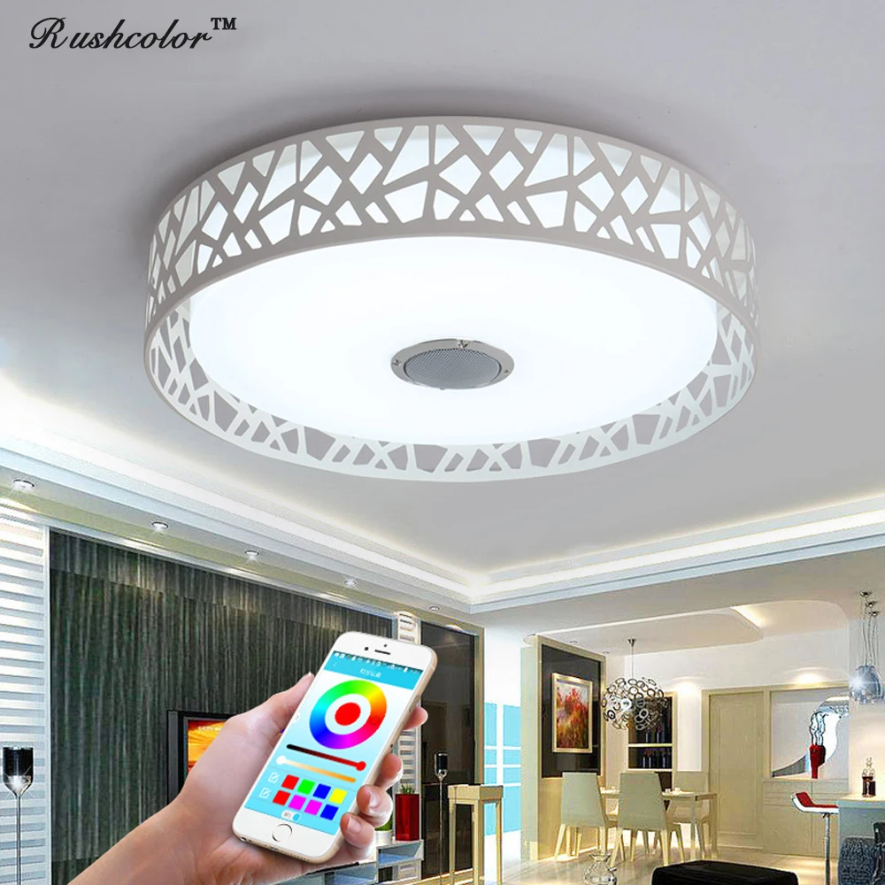 

2018 RGB LED ceiling Lights Dimmable with Bluetooth & Music lamp plafond for 5-15Square meters living room AC90-260V