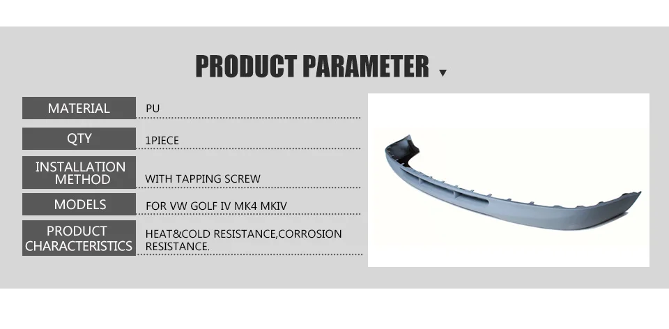 Неокрашенный ПУ авто передний бампер для губ подбородок спойлер подходит для Volkswagen VW Golf 4 MK4 стандарт 1998-2004 Non GTI