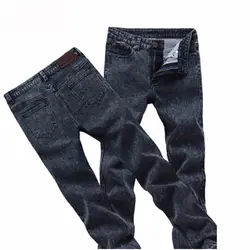Для мужчин высокое качество хлопок стрейч узкие джинсы 2019 Новая мода Марка устойчивость Брюки цвет небесно-синий серый Штаны 27 до 36