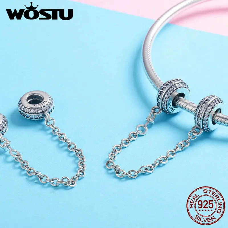 WOSTU модное Настоящее серебро 925 пробы ослепительные круглые камни амулеты