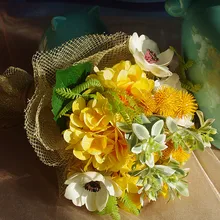 Exclusive Sales Bouquet-Pink Rose+Anemone+ Lavender  Arrangement Wedding Bride Bouquet Party Event Free Shipping