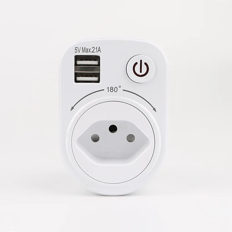 

Switzerland socket intelligent USB switching wall power supply socket 2.1A dual USB charging travel socket