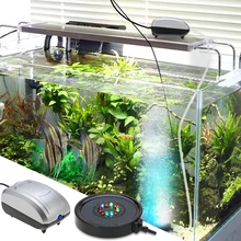 Погружной светильник для занавесок с пузырьками, изменяющий цвет, 12 Светодиодный светильник для аквариума с высоким выходом, воздушный насос, кислородный источник