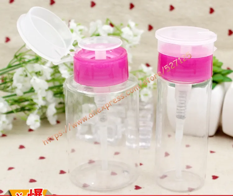 

100ml/170ml clear PET bottle with press pump.Wash Remover Cleanser Bottle with Water Pump,Nail Art Polish Remover Cleaner Pot