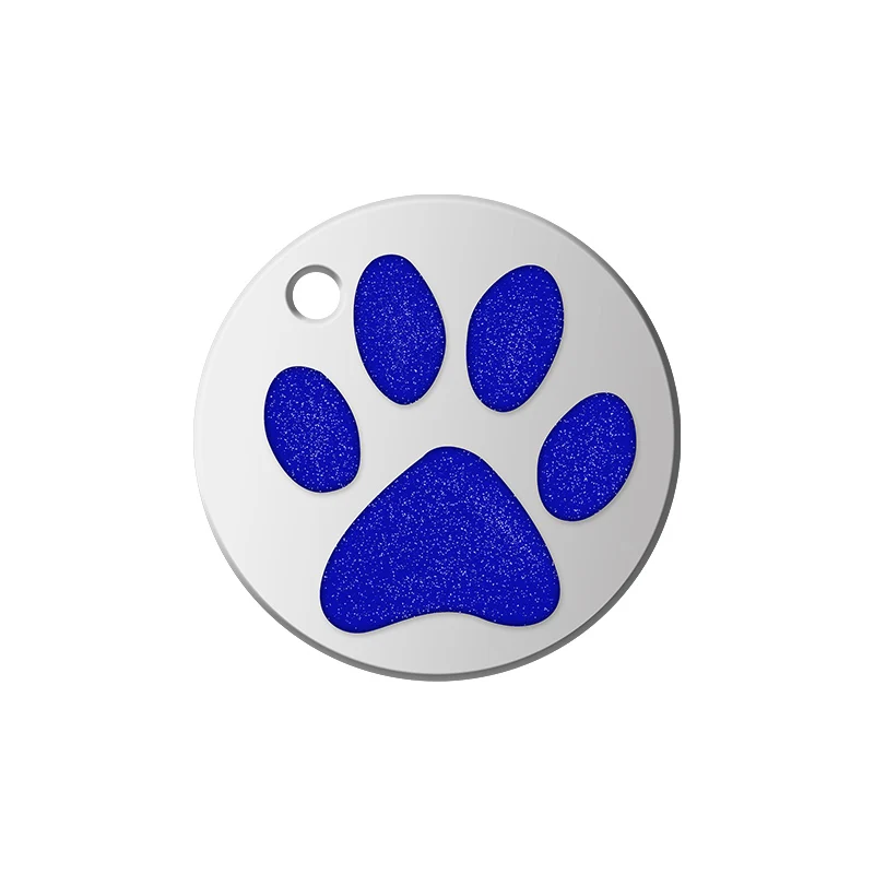 Footprint 2 DarkBlue Персонализированные Бирки Для собак на заказ, выгравированный металлический ошейник для маленьких, средних и больших собак, щенков, кошек, идентификационная бирка, ошейник, подвеска, аксессуары для домашних животных - Цвет: Footprint 2 DarkBlue