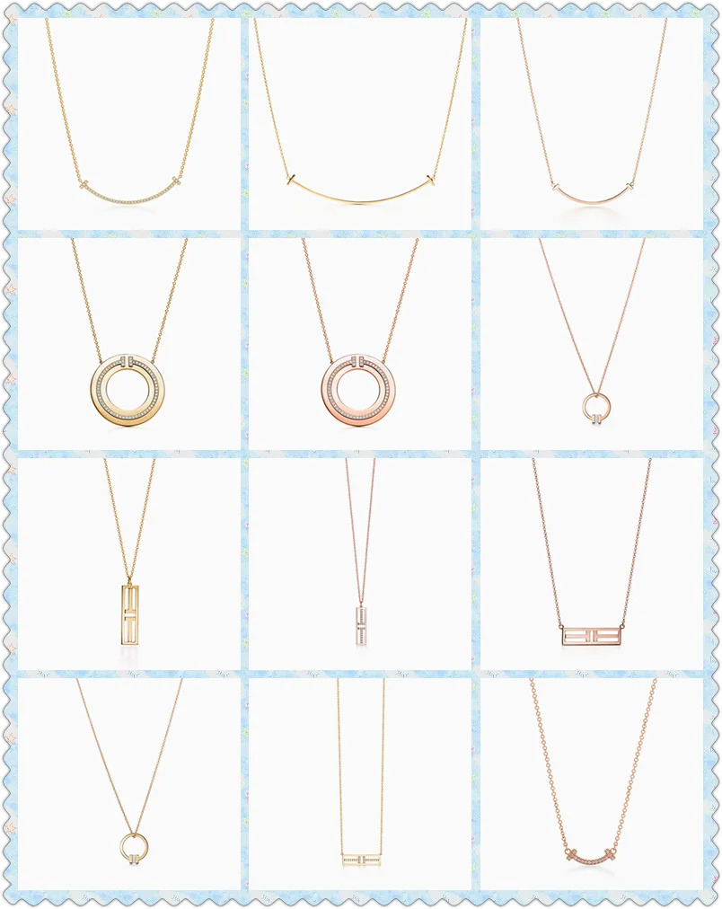 

SHINETUNG 1:1 S925 Sterling Silve Original TIF High Quality T Series & Smiley Necklace Women Romantic Gift Charm Jewelry