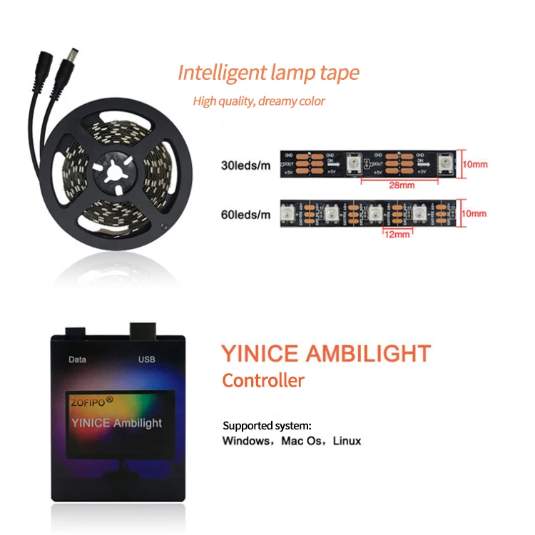 Оптовая продажа USB светодиодный светильник ТВ фоновое освещение HD lcd Ambilight