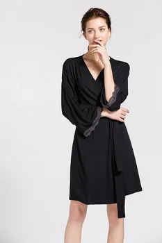 

Free shipping.Brand black women's sexy Sleep & Lounge,sleeping clothing,femme robes,soft modal plus size home wear sales
