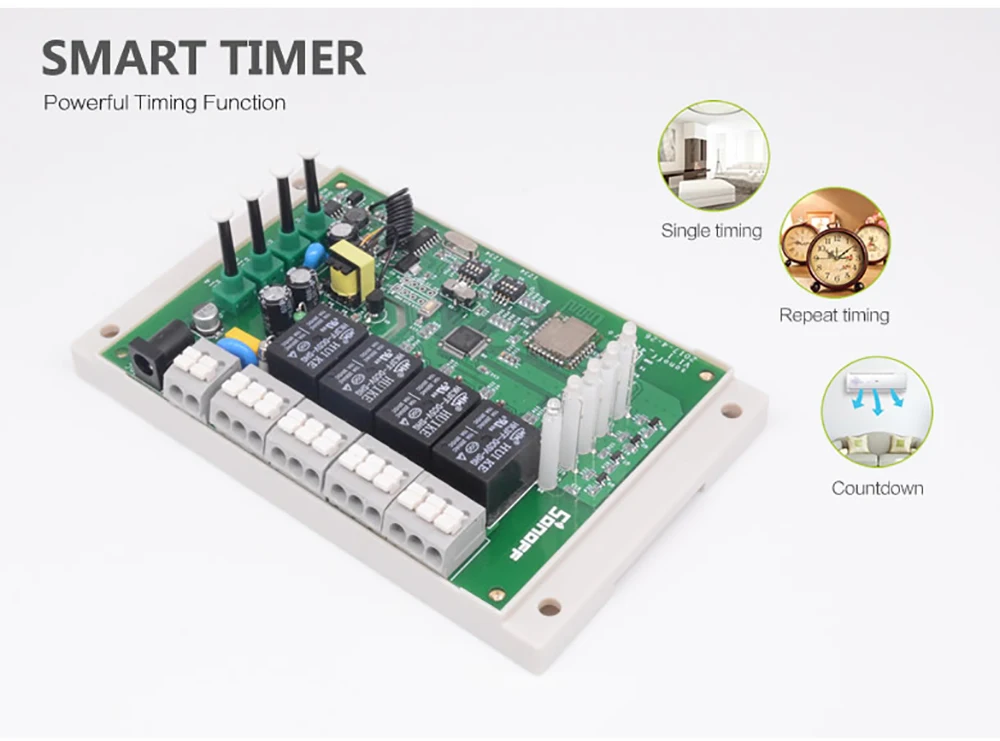 4 canais wifi interruptor inteligente 433 mhz