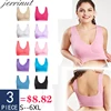 Jerrinut 3 piezas sujetadores Sexy para mujer Push Up Bralette sujetador de talla grande deportes sueño activo sin costuras Sujetador de algodón cómodo 5XL 6XL BH ► Foto 1/6