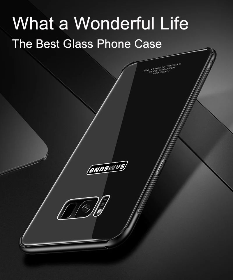 Case for Samsung NOTE 8 S8 Plus Kiitoo Luxury Glass Back Cover Hard Phone Case for Coque Samsung Galaxy S8 Plus Accessories -3-2