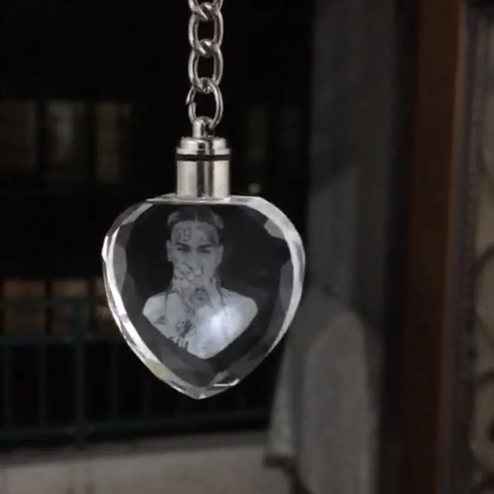 

XINTOU Heart Shaped Customized Keychain 3D Laser Engraved Crystal Pendants