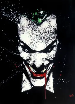 

100%Handmade Joker Batman Oil Painting 24x36 NOT print or poster