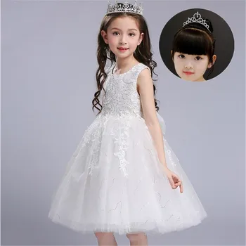 

Applique Kids Princess Flower Dresses for Girls Dresses For Party and Wedding Dress Children Halloween Carnival Costume