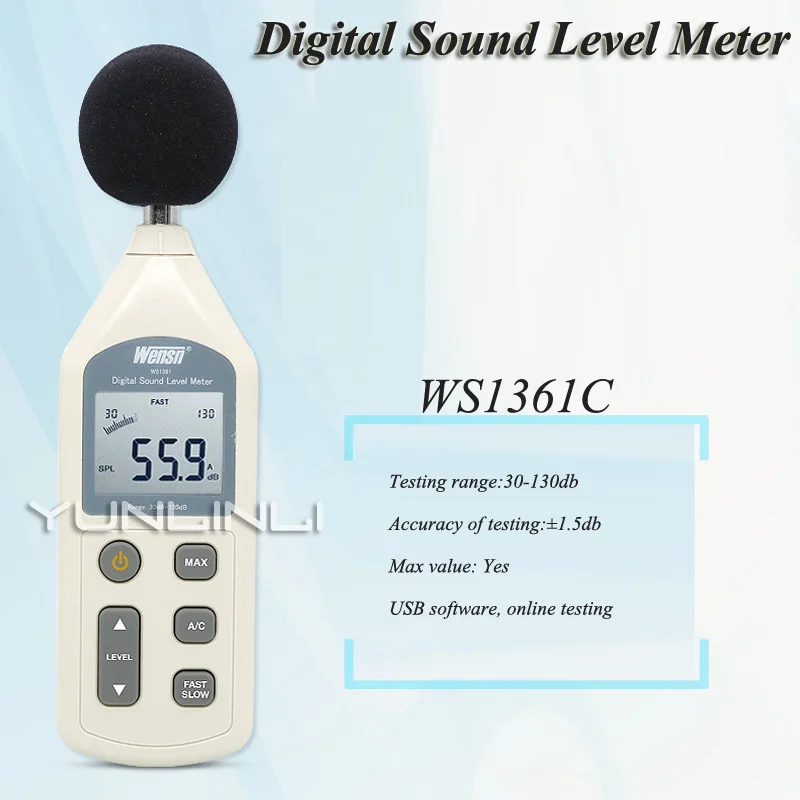 Измеритель уровня звука цифровой высокоточный децибел мониторинг регистратор шумомер устройство обнаружения звука sd-карта