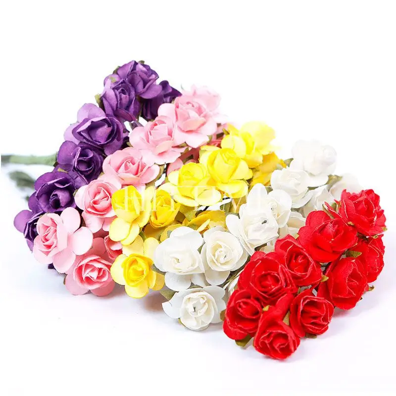 New Pretty Mini Artificial Paper Rose Flower Wedding Card DIY Decor Craft#57960 | Дом и сад