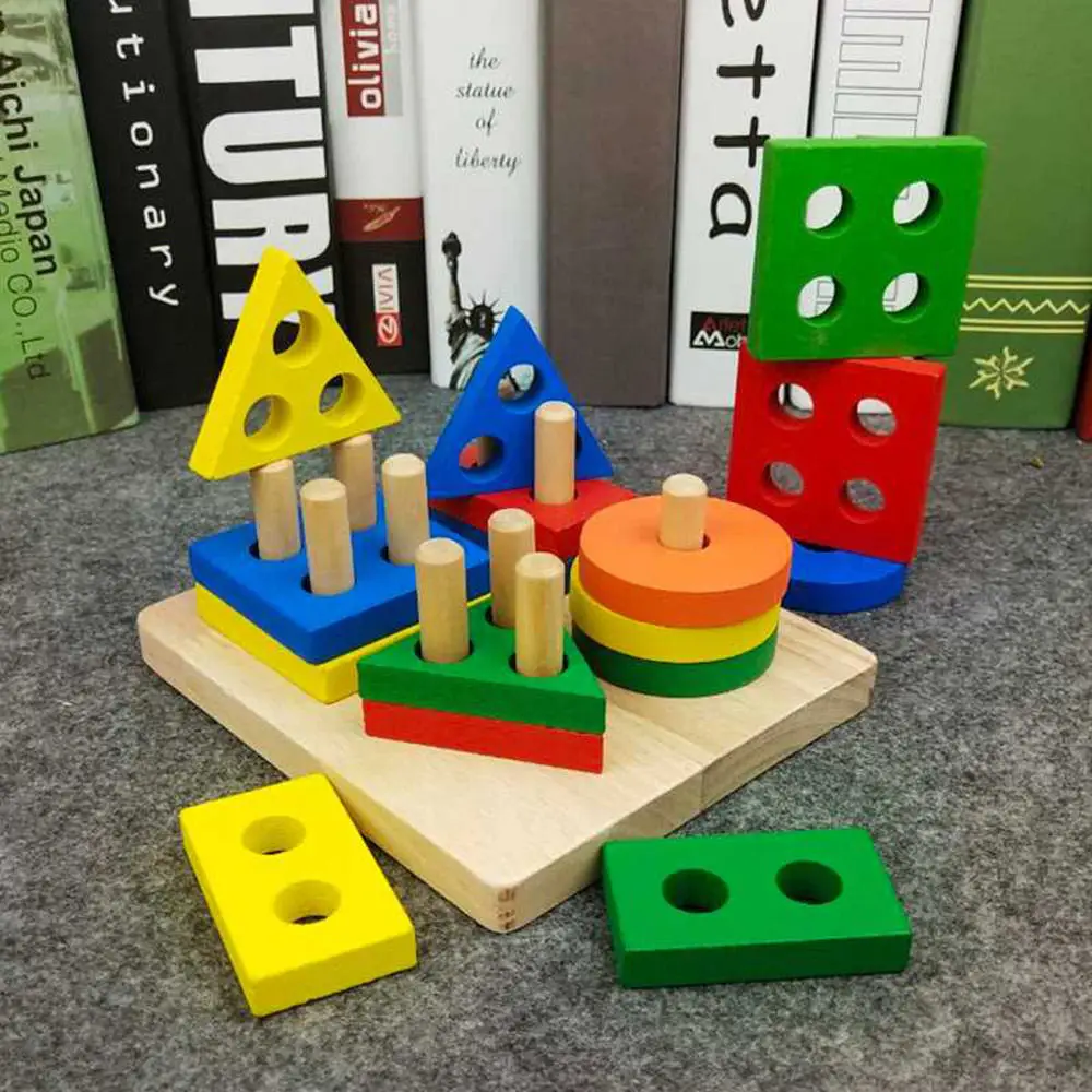 Детские игрушки развивающие деревянные геометрические сортировочные доски Монтессори детские развивающие игрушки строительные