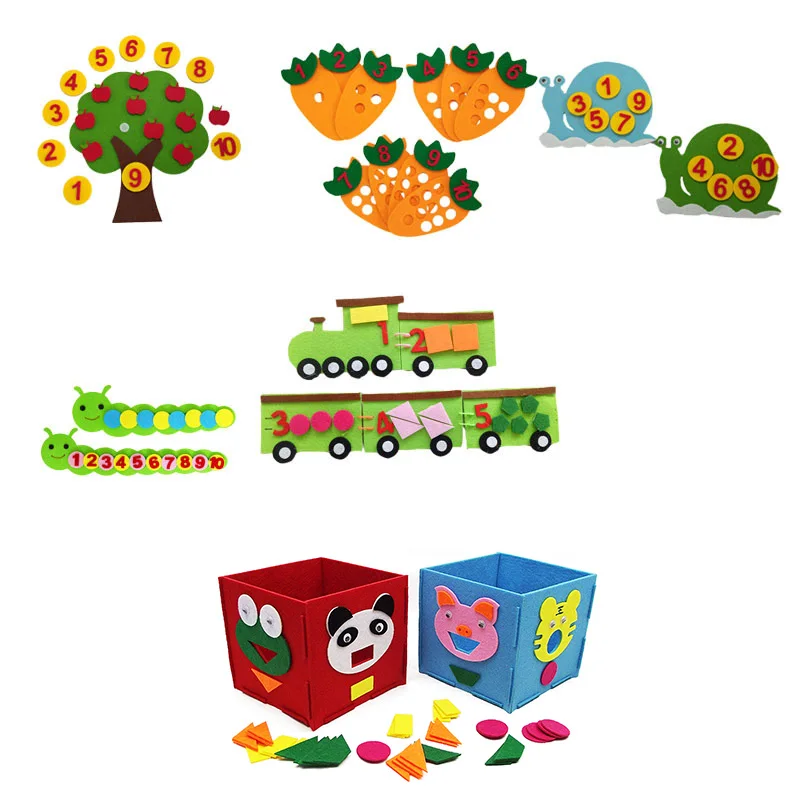 

Montessori Educational Toys Carrot Apple Children's Puzzle Handmade Creative Toy Kindergarten DIY Match Digital Teaching