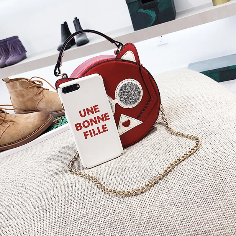Women Patchwork Handbag Female Leather Roll Circular Bag Famous Crossbody Shoulder Bags Animal Chains Fashion Tote Sac SS7316 (15)
